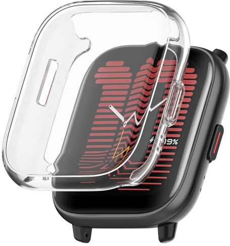 Hülle für Amazfit Active Schutzfolie Schutzhülle, Silicone TPU Displayschutz Case Cover, Anti-Kratz Anti-Staub Schutz Gehäuse für Amazfit Active (Transparent)