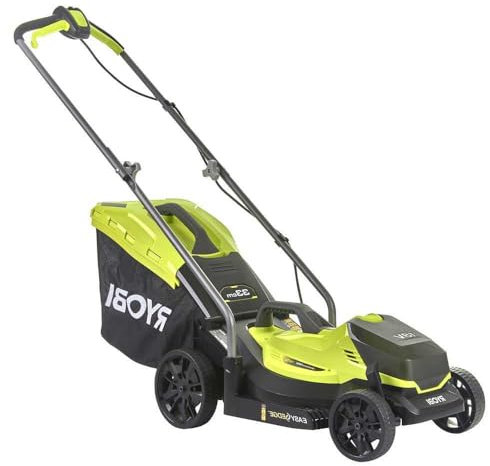 Briconess.com Tondeuse à gazon à batterie à poussée RLM18X33B40 Ryobi 18 V 4,0 Ah largeur coupe 33 cm