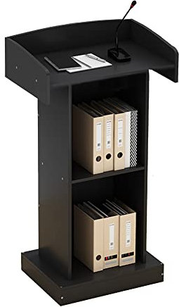 Podium Präsentation Rednerpultständer, Stehpult Gewerbemöbel, Bodenrednerpult Podium Lehrervortrag Gebraucht/Schwarz / 60x40x124cm