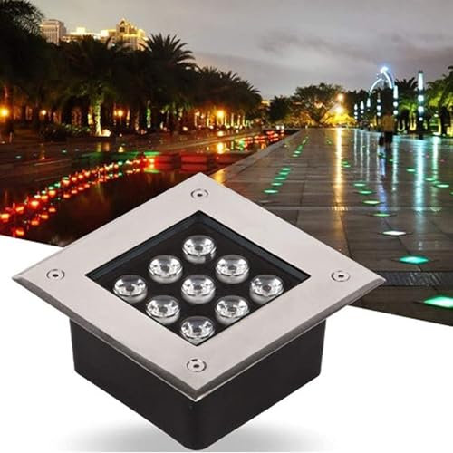 Faretto Incasso Led Da Esterno - Faretti Ad Incasso Giardino, Lampada Da Terra Per Esterni Lampada Interrata Quadrata IP67 Lampada Da Paesaggio A LED A Bassa Tensione Impermeabile 12V(Red Light,5W)