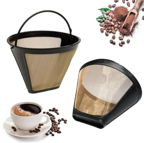 XPEX 2 pièces Filtre Café Permanent Filtre, 100 Mailles Filtre à Café Réutilisable pour Machine à Café Cuisine Bureau Café Boulangerie va au lave-Vaisselle Rechange