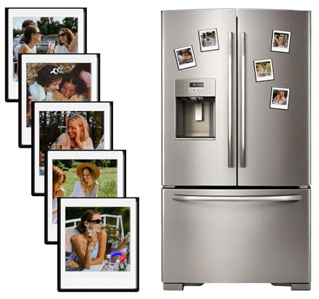 HIYQIN 5 Pack Magnetic Photo Frames for Instax Square Film, 3x3.5” Picture Frames Refrigerator Photo Display Fits for Fujifilm Instax Square SQ1/SQ20/SQ40/SQ10/SQ6/SP-3 - Black