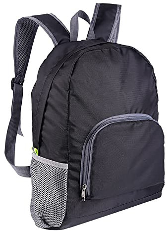 Hydration Backpack Water Bag Leisure Large Capacity Outdoor Lightweight Water Proof Foldable Backpack (Black, One Size)
