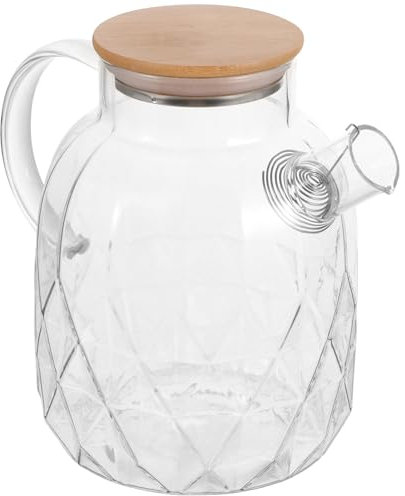 Cabilock Jarra de Agua de Vidrio Elaborada Meticulosamente con Tapa de Jarra de Gran Tamaño para Té Helado Y Café