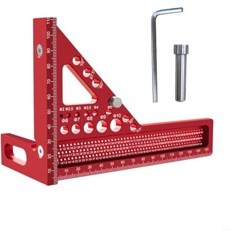 BlissfulAbode 3D Carpenter's Square Ruler Aluminum Alloy Multi-Angle Measuring Tool with Degree Scriber for Woodworking DIY Construction