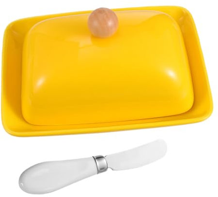 Hoement Keramik-butterdose Mit Deckel Butterbehälter Für Küche Käsedose Mit Ausstecher Praktische Butter-aufbewahrungsbox Tablett Für Brotaufstriche Geeignet Für Restaurants Und Haushalt
