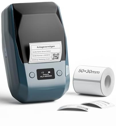 NIIMBOT M2 Etikettendrucker + Etiketten, unterstützt 8 bis 10 Jahre und -20 °C bis 100 °C kein Ausbleichen, für Zuhause, Büro, draußen, Arbeit