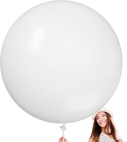 Gleemix XXL Luftballons Weiß 90cm/36 Zoll, 4 Stück Riesenluftballon, Runde Luftballons Groß für Geburtstage Festivals Hochzeit Event Dekorationen