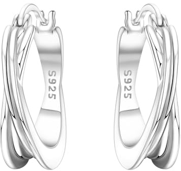 Creolsk silver 925 små örhängen för kvinnor, örhängen, silver, 925, allergivänliga, kreolska presenter till kvinnor, Som visas, Silver, Ingen ädelsten