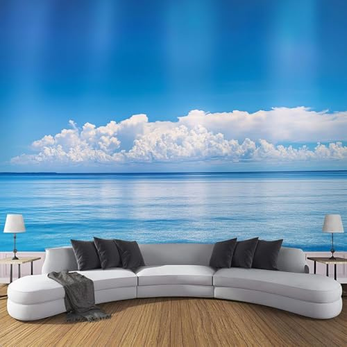 3D Fotomurales Mar 250x175 cm Decorativos Papel Pintado Panorámico Mural Vista Al Mar Tejido No Tejido Decoración de Pared Murales Moderna de Diseno q.7466