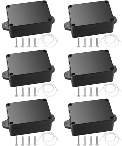 6 Pièces Boite de Derivation Etanche Electrique Exterieur, Boîte de jonction à l'extérieur, boîtier de projet électronique noir accessoires électriques boîtier en plastique - 84 x 58 x 34mm