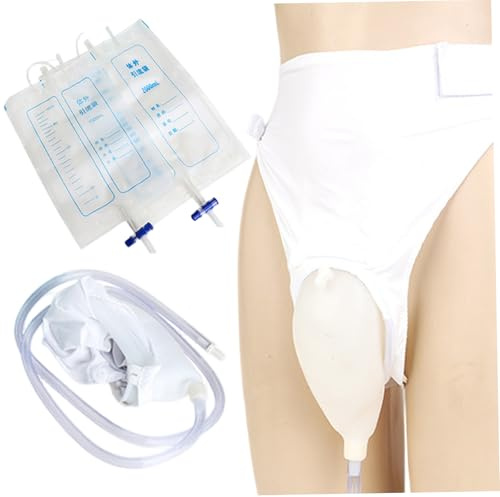 Bolsas de orina para mujer catéter externo urinario portátil de silicona para mujeres postradas en cama con cinturón de alta elasticidad urinario reutilizable y portátil con 2 bolsas.