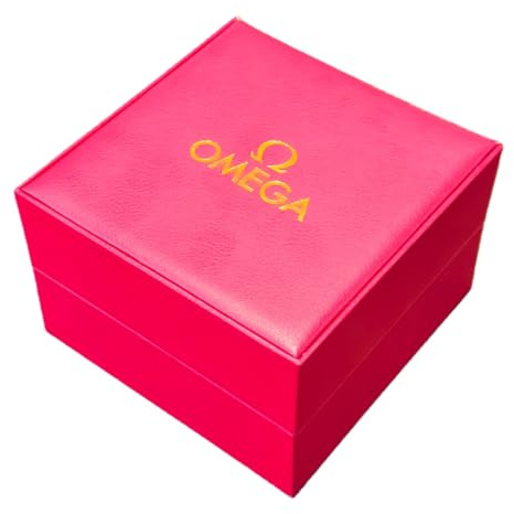 ROUREOX Caja Reloj Mujer Roja Piel Madera Estuche Individual Organizador Almacenamiento Expositor Soporte Forro for Omega