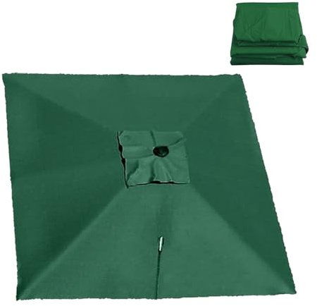 RTVGNSZSJL Auvent De Parapluie Déporté Carré Toile De Rechange Parasol De Jardin 8 Baleines 3x3m Couverture De Rechange pour Parasol Piscine Jardin Marché(Green,3x3m (9.8x9.8ft))