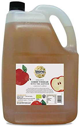 Biona Organic Apple Cider Vinegar with Mother 5 L, 5 Percent Acidity - Raw, Unfiltered & Unpasteurised - Naturally Vegan