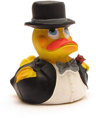 DUCKSHOP I Bräutigam Badeente I Quietscheente I L: 7,5 cm