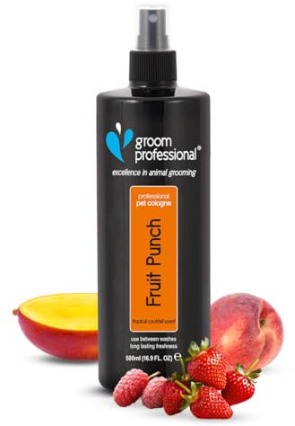GROOM PROFESSIONAL Fruit Punch Haustier Parfüm, Exzellenz in Sachen Haustierpflege, Hundeparfüm mit einem vertrauten fruchtigen Duft, hergestellt in Großbritannien, 500ml