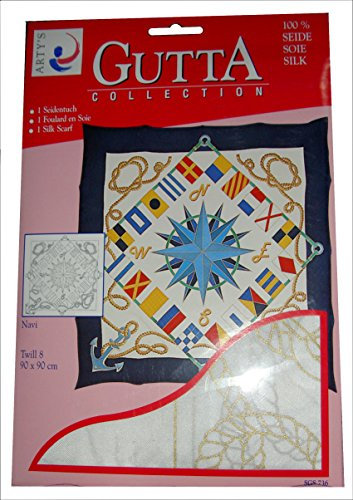 ARTY'S Gutta Collection - Motiv: Navi - Twill 8, ca. 90x90cm, rollierte Ränder (Gutta Gold)