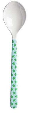 Rice Melamin Löffel Star Print turquoise and green kurz One Size