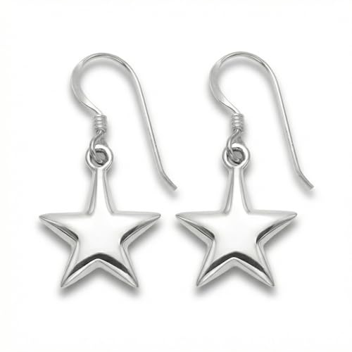 Heather Needham Sterling Silver Star Earrings - SIZE: 13mm - Gift boxed Star drop earrings. 6105/B43HN