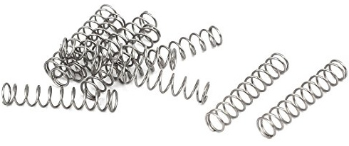 sourcing map 10Stk Druckfedern aus 304 Edelstahl Silberton 0,4mmx4mmx20mm