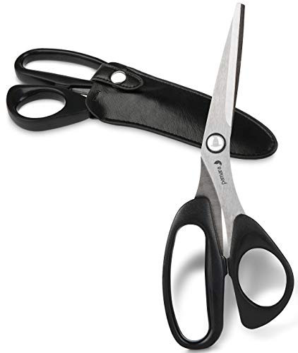 Pamara Stoffschere Nähen 22cm - Extra Scharfe Schneiderschere inkl. Etui - Geeignet für Basteln & Täglichen Gebrauch - Haushaltsschere Hochwertig, Büroschere