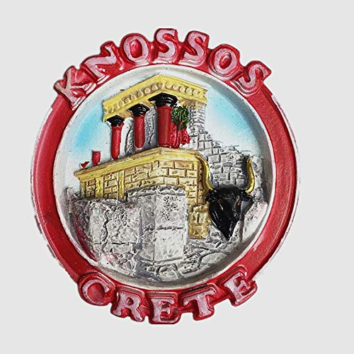 3D-Kühlschrankmagnet, Kreta, Griechenland, Souvenir, Heim- und Küchendekoration, Magnetaufkleber, Griechenland, Kühlschrankmagnet, Reise-Souvenir, Geschenk (rot)