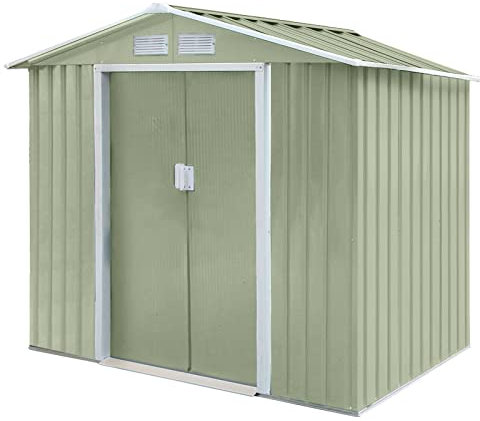HATTORO S100 XL Metall Gerätehaus Verschiedene Größen Geräteschuppen Garten Schuppen Gartenhaus Grün