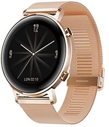 HUAWEI Watch GT 2 (42 mm) Smart Watch, 1.2 Inch AMOLED Display with 3D Glass Screen, 1 Week Battery Life, GPS, 15 Sport Modes, 3D Glass Screen, Real-time Heart Rate Monitoring Smartwatch, Refined Gold