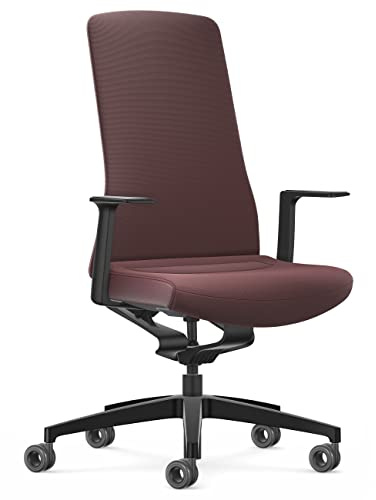 Interstuhl Pure Fashion Edition – Der Bürostuhl der Sich an Gewicht und Bewegung anpasst – ausgestattet mit der nachgewiesen ergonomischen Smart-Spring Technologie (1D-Armlehnen, Boredaux | WineRed)