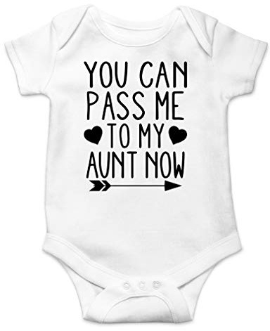 AW Fashions You Can Pass Me To My Aunt Now Baby Bodysuit Adorable Newborn Apparel Boy or Girl Clothing (Newborn, White)