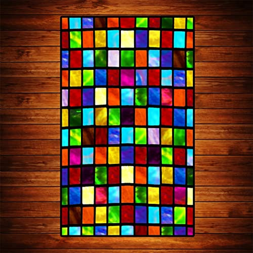 Statische fensterfolie farbig,Fensterfolie Bunt Privatsphäre Selbsthaftend Blickdicht Sichtschutzfolie Glas Fenster Dekorativ, Film Zum Bad Zuhause Küche,C,30x90cm
