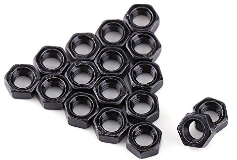Schwarze Zinkmuttern, 100 Stück M2-M5 Schwarz verzinkter Kohlenstoffstahl Metrisches Gewinde Sechskantmuttern M2, M2,5, M3, M4, M5, großartiger Ersatz(M5)