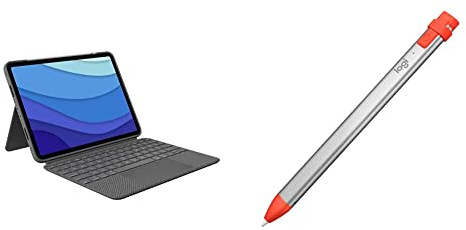 Logitech Combo Touch keyboard case for iPad Pro 11-inch (1st gen - 2018 | 2nd gen - 2020 | 3rd gen - 2021) Crayon digital pencil for all iPads (2018 releases and later) - QWERTY UK