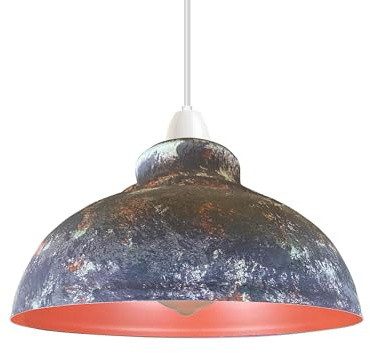 LEDSone Moderner industrieller Lampenschirm aus Metall für Wandleuchte und Tischlampe, zum Aufhängen, mit kostenloser Reduzierplatte, E27 für Pub, Café, Restaurants.