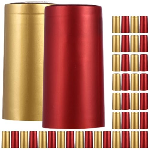 Kichvoe 100pcs Wine Heat Shrink Caps and Bottle Sealing Sleeves for Home Brewing Easy to Install Wine Bottle Covers Shrink Wraps