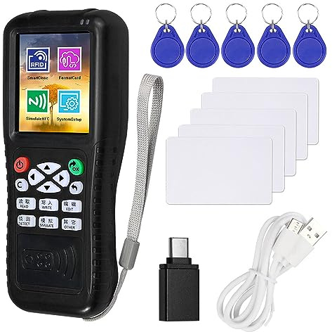 Gaocinys RFID-Kartenleser Writer Kopierduplikator volle ID/IC-Frequenz mit kostenloser Software Smartphone App Dekodierung NFC Simulieren für Kopieren Zugangskontrollkarten