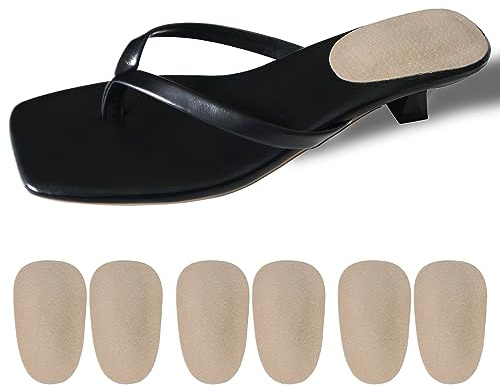 (3 Pairs) Pigskin Heel Cushions Cups for Plantar Fasciitis, Sore Heel Pain, Bone Spur & Achilles Tendonitis, Heel Support Insoles, Adhesive Heel Padding Inserts for High Heels Boots Flats Sandals