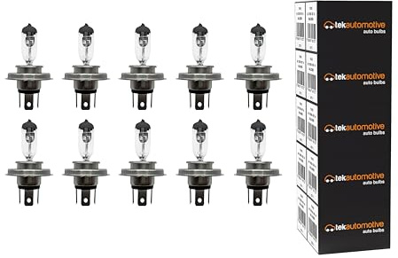 Tek Automotive Truck & Lorry H4 475 Headlight Bulbs 24V 75/70W 10 Pack – P43T Halogen E-Marked Road Legal