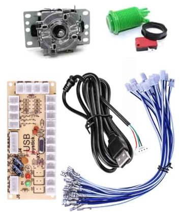 USB Arcade Joystick Circuit Board DIY Board PC Joystick Control Petite carte Fighting Machine Game Console Joystick (4,8 mm avec 4,8 mm)