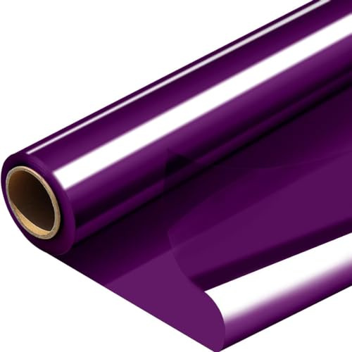 YSTrillion Cellophan Geschenkpapier Rolle,30M x 40Cm Violet Transparent Zellophanrolle Zellophan Rolle für Geschenkkörbe,Floristen,Snack,Blumenstrauß,Obst,Kunst,Party