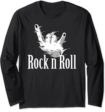 Rock N Roll | Pommesgabel | Mano Cornuta | Rock Hand | Biker Langarmshirt