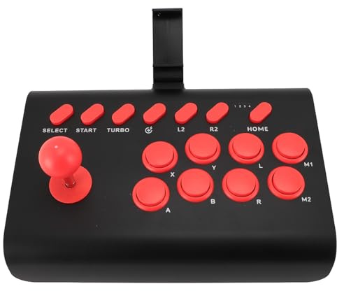 Zunate Joystick Bluetooth Senza Fili per Controller di Gioco di Combattimento Universale con Turbo e Macro per per per OS X, per Steam Deck, per NeoGeo (BLACK)