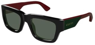 GUCCI Mens GG1668S Sunglasses, Black-Green-Green, 52