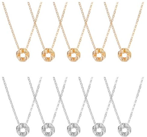 UNICRAFTALE 10pz Collana con Nodo Infinito Bellissime Collane con Legame Nodo D'Amore per Sempre Collana Dell'Amicizia Abbinata Collane con Ciondolo Ad Incastro Classiche Regalo per Donne Compleanno