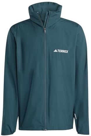 adidas Men's Terrex Multi Essentials 2 Layer Rain Jacket, Aurora Ivy, M