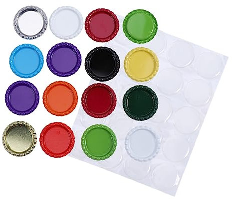 Ciieeo 200stücke Kronkorken Aus Weißblech Runde Aufkleber Aus Kunstharz Diy Dekoration Basteln Schmuckherstellung Scrapbooking Armbänder Zufällige Farben