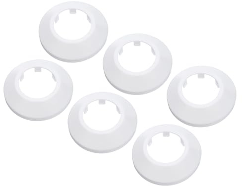 PATIKIL Cache Tuyau Radiateur, 6pcs Manchons de Tuyaux d'Eau en Plastique PP pour 1,26/32mm, Décoration Écussons Coffrage Rosace Tuyau Chauffage Plomberie Chaudière Poêle Mural, Blanc