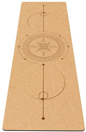 Fiita Premium Yogamatte Kork rutschfest: aus Naturkautschuk rutschfest & Kork, natürlich & nachhaltig, großzügige Maße (183x61x0,5cm), natürliche Yogamatte rutschfest Yoga Matte