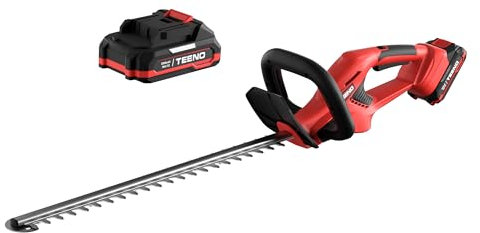 TEENO Tagliasiepi a Batteria 20V con Batteria da 2,0 Ah, 2700 RPM, lunghezza di taglio 520 mm, diametro di taglio 16 mm, La maniglia può essere ruotata di 180°